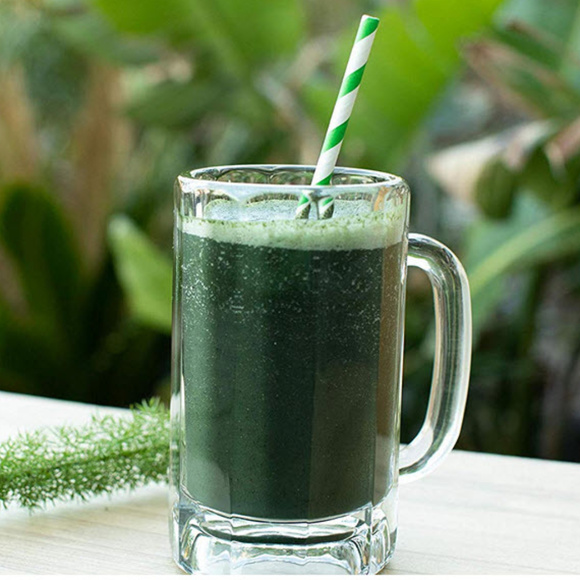 fun patterns green Biodegradable paper party straws - Picture 4 of 5